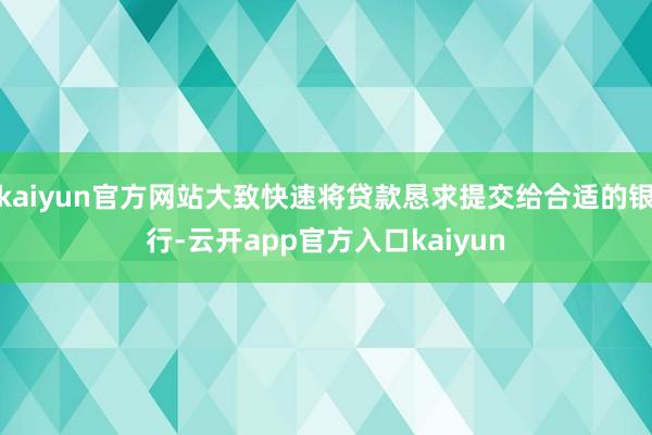 kaiyun官方网站大致快速将贷款恳求提交给合适的银行-云开app官方入口kaiyun