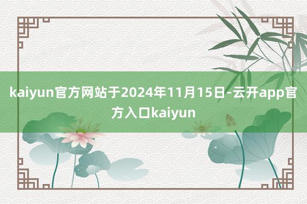 kaiyun官方网站于2024年11月15日-云开app官方入口kaiyun